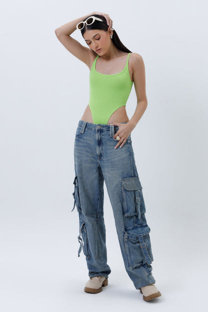 Ribbed High Cut Bodysuit