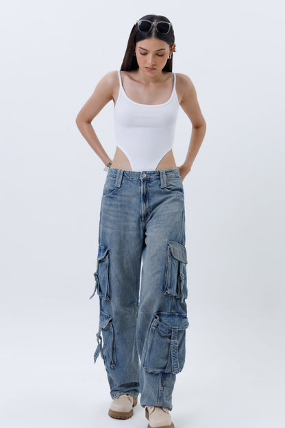 Ribbed High Cut Bodysuit