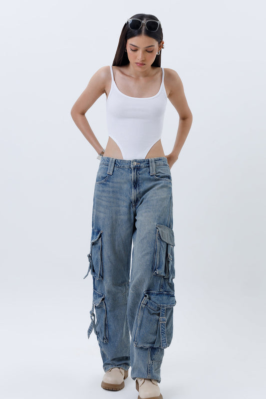 Ribbed High Cut Bodysuit