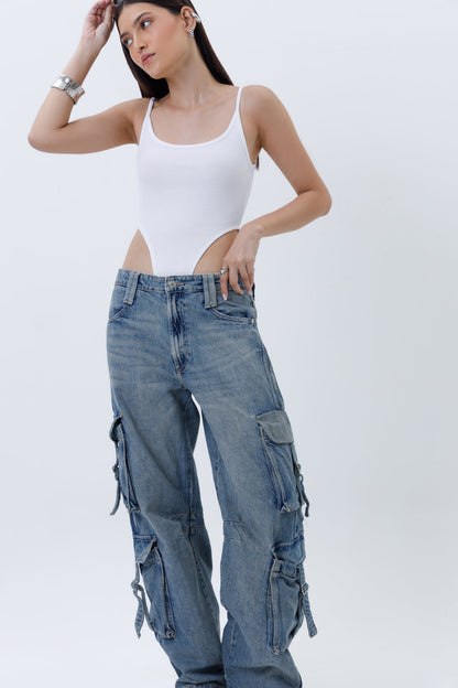Ribbed High Cut Bodysuit