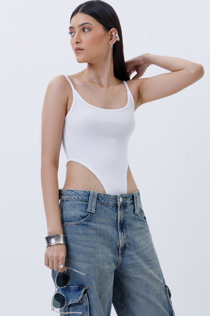 Ribbed High Cut Bodysuit
