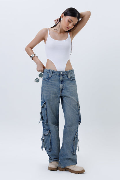 Ribbed High Cut Bodysuit