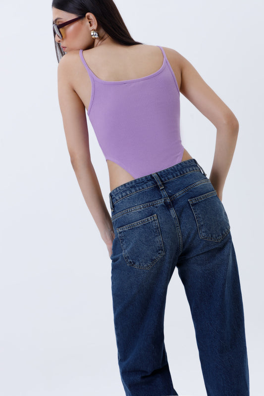Ribbed High Cut Bodysuit