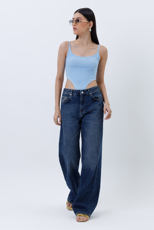 Ribbed High Cut Bodysuit