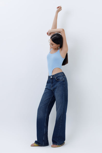 Ribbed High Cut Bodysuit