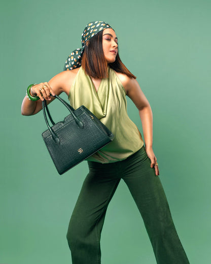 Emerald Elegance Poise Handbag