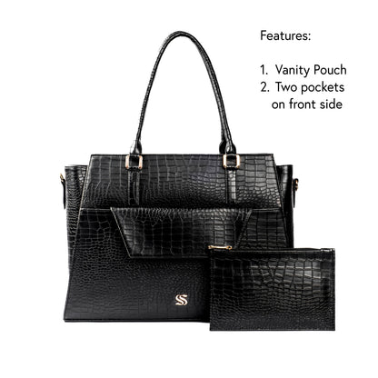 Charcoal Chic Grande Tote bag for 17" laptop