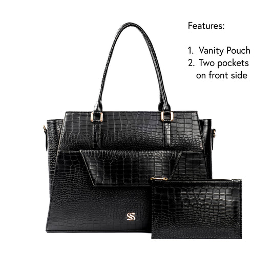 Charcoal Chic Grande Tote bag for 17" laptop
