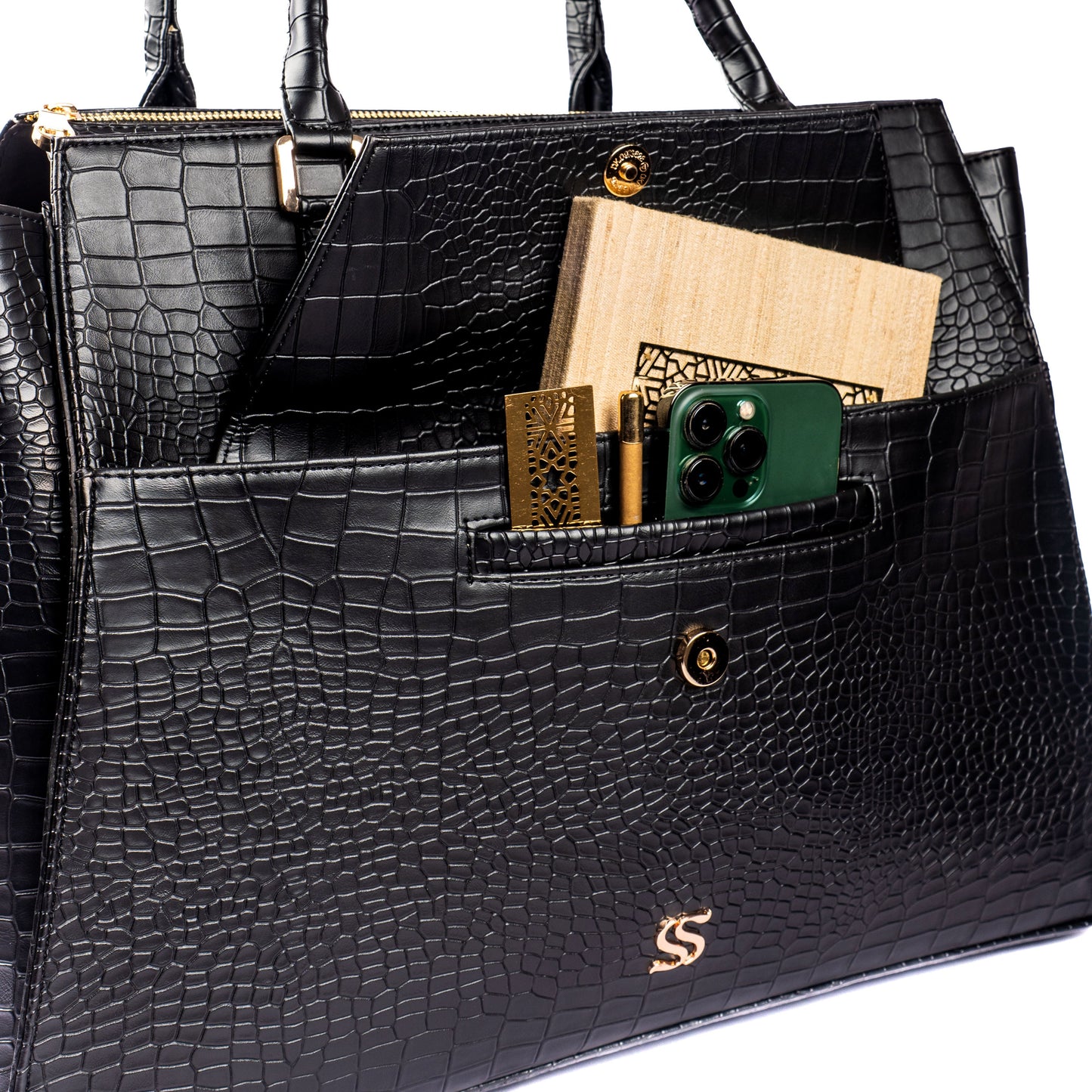 Charcoal Chic Grande Tote bag for 17" laptop