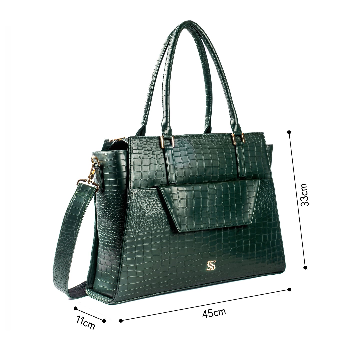 Emerald Elegance Grande Tote bag for 17" laptop