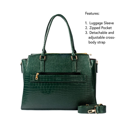 Emerald Elegance Grande Tote bag for 17" laptop