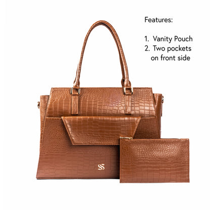 Mocha Elegance Grande Tote bag for 17" laptop