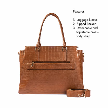 Mocha Elegance Grande Tote bag for 17" laptop