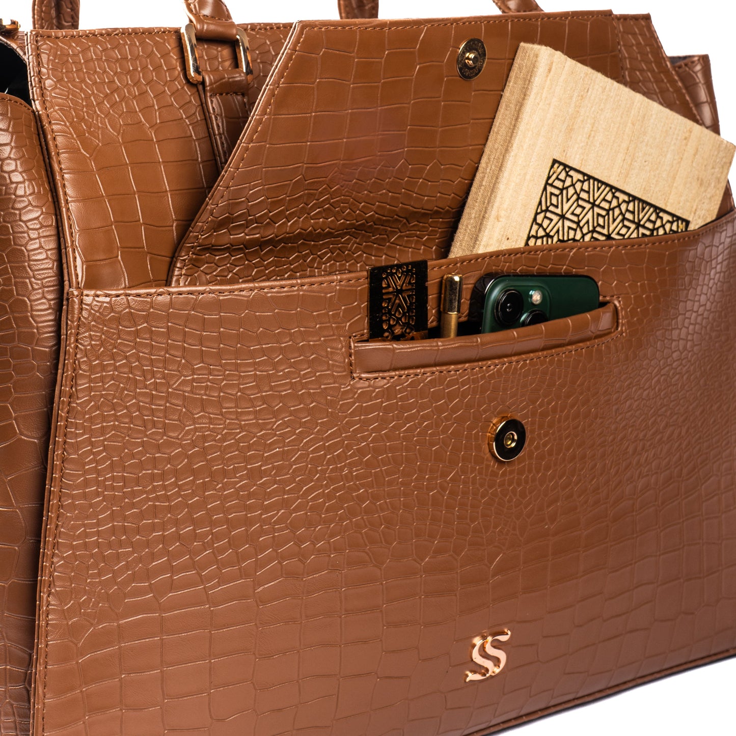 Mocha Elegance Grande Tote bag for 17" laptop