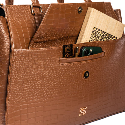 Mocha Elegance Grande Tote bag for 17" laptop