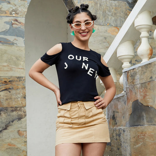 Our Journey Top With Cold Shoulder