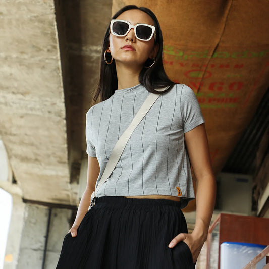 Sweet Story Pinstriped Top