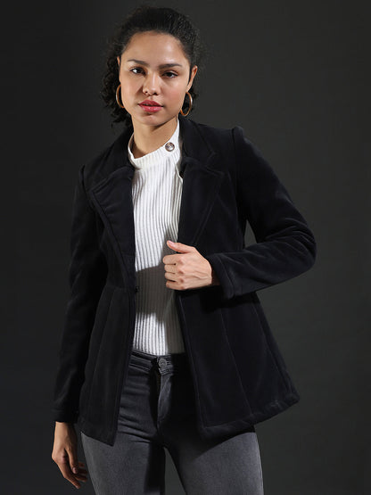 Single-Breasted Blazer With Power Shoulders