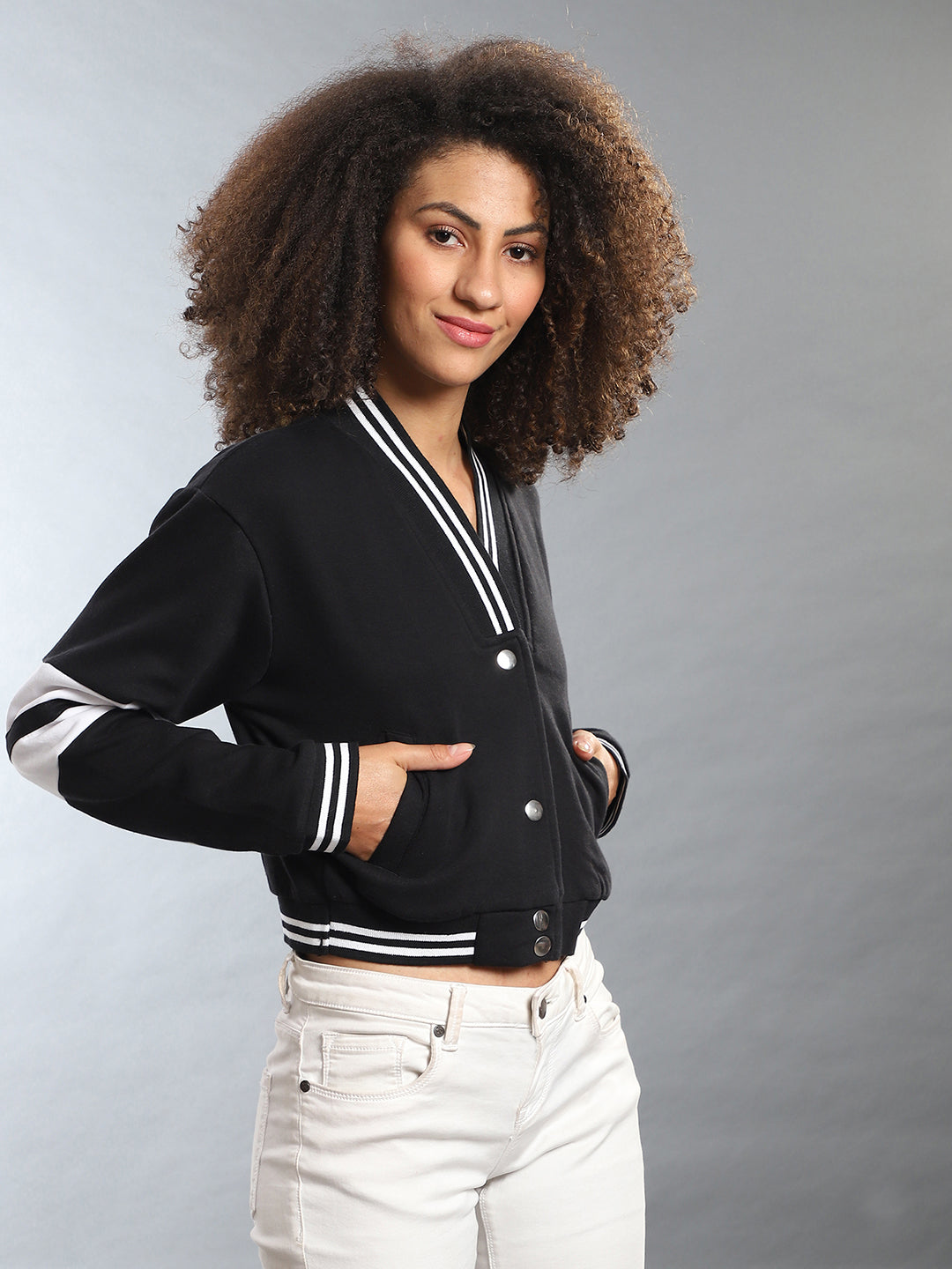 Striped Short Hoodie