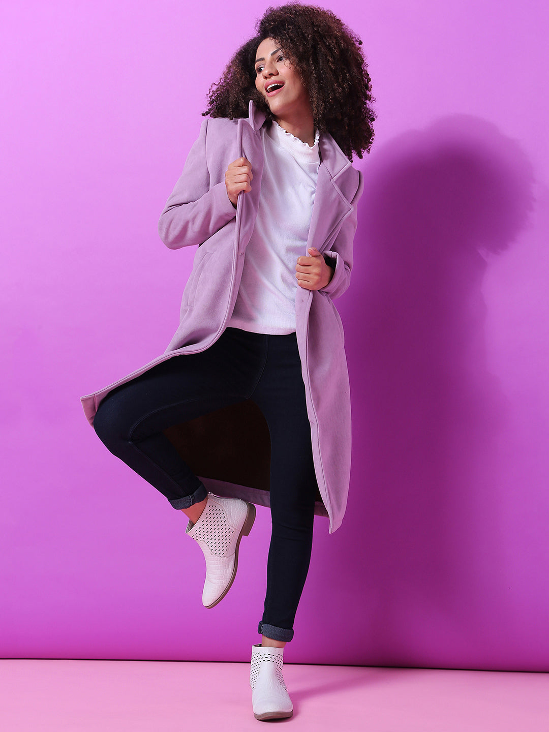 Single-Breasted Straight Long Coat