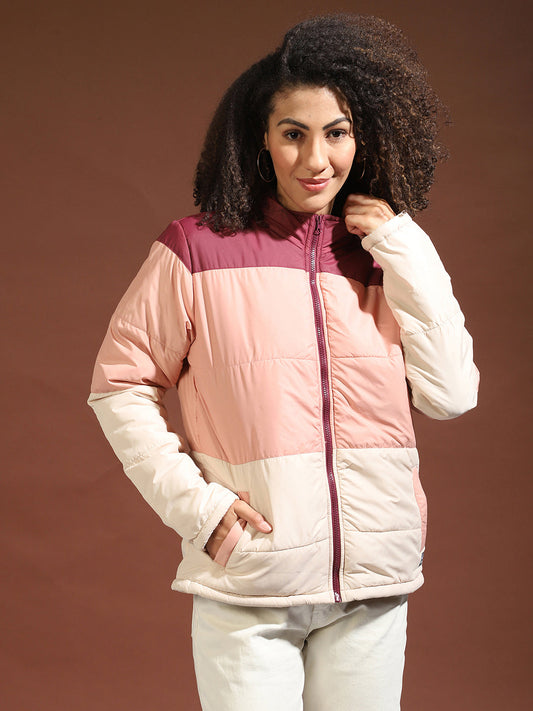 Contrast Panel Puffer Jacket