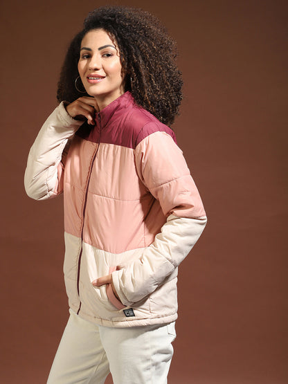 Contrast Panel Puffer Jacket