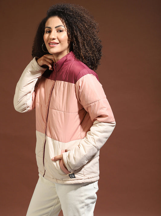 Contrast Panel Puffer Jacket