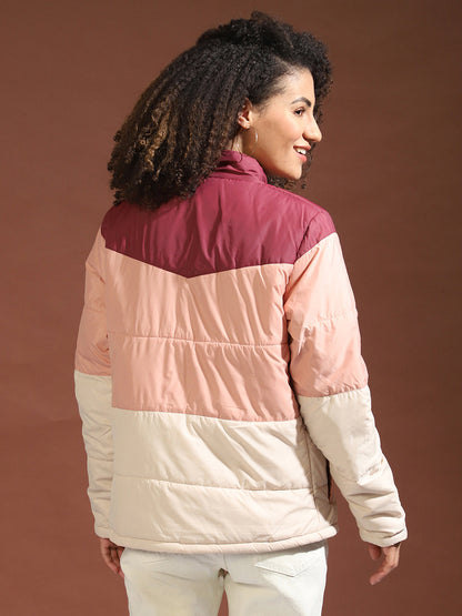 Contrast Panel Puffer Jacket