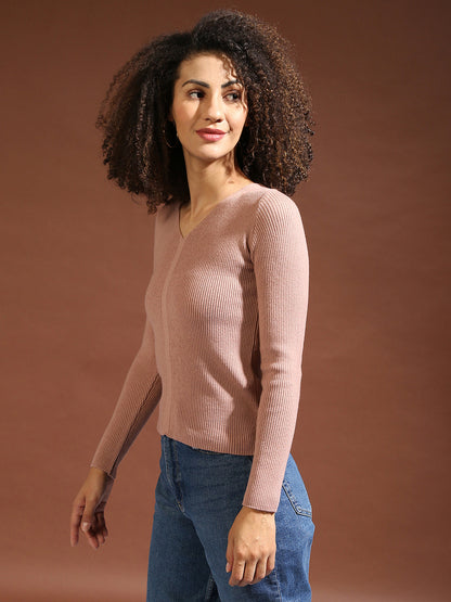 Ribbed Knit Pullover Sweater