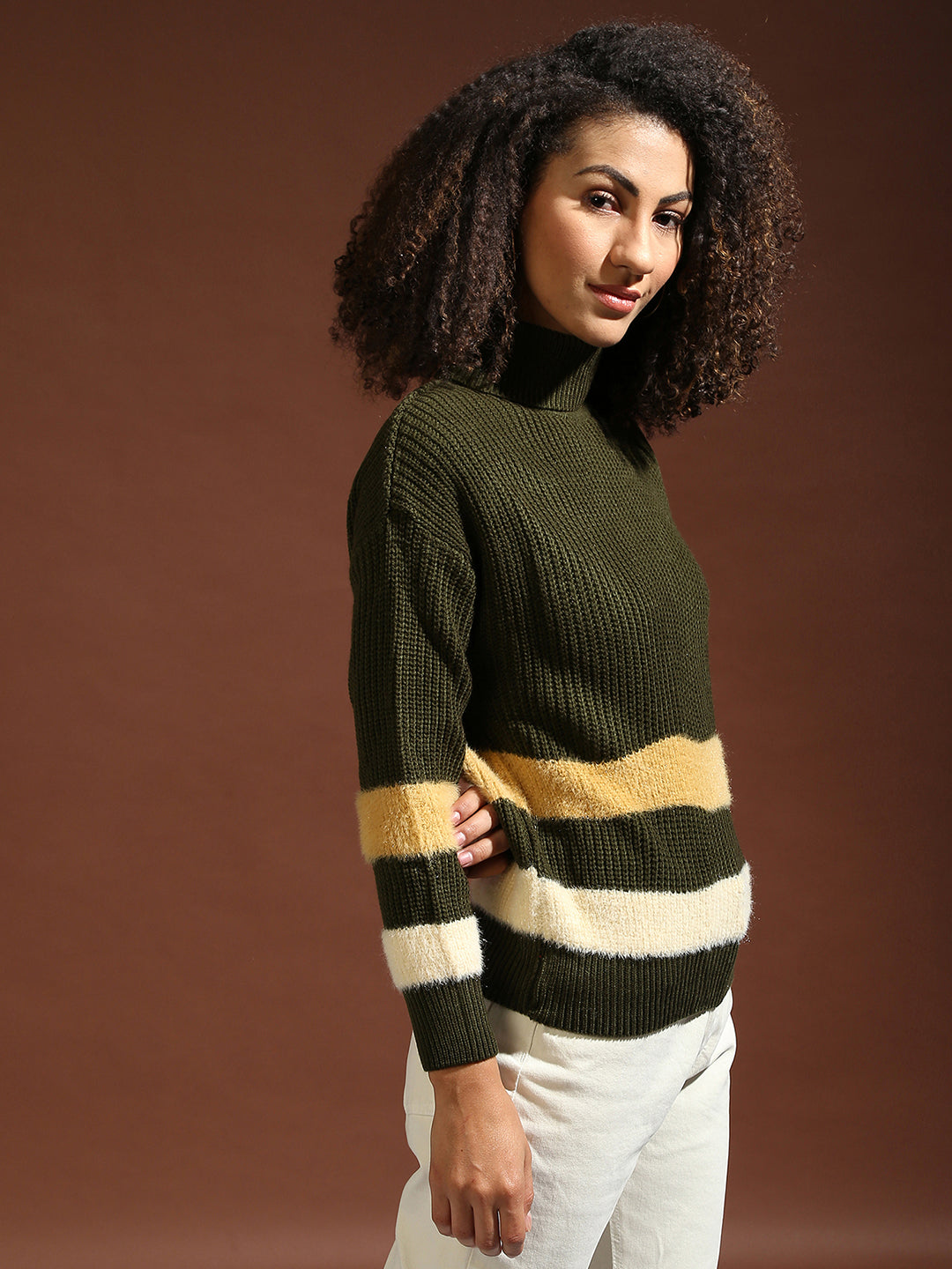 Relaxed Contrast Panel Pullover Sweater