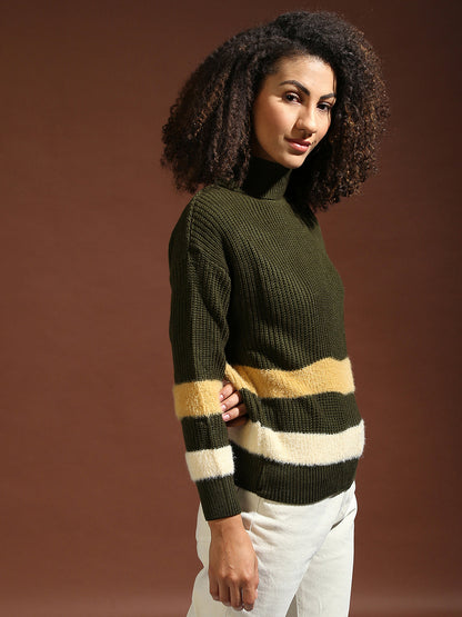 Relaxed Contrast Panel Pullover Sweater