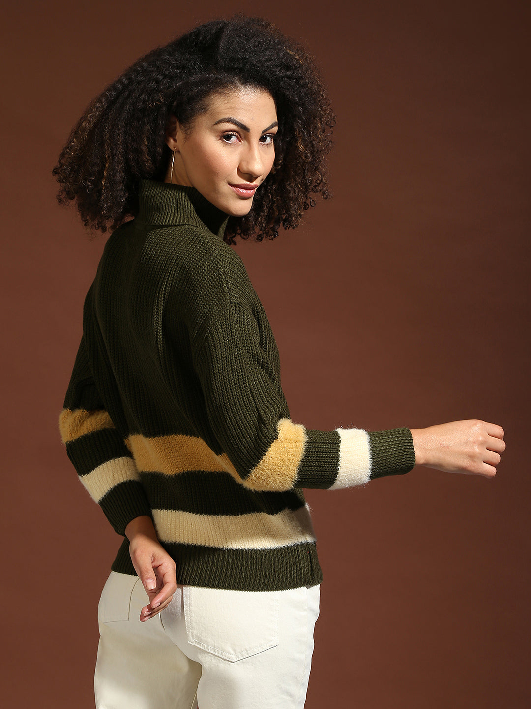 Relaxed Contrast Panel Pullover Sweater
