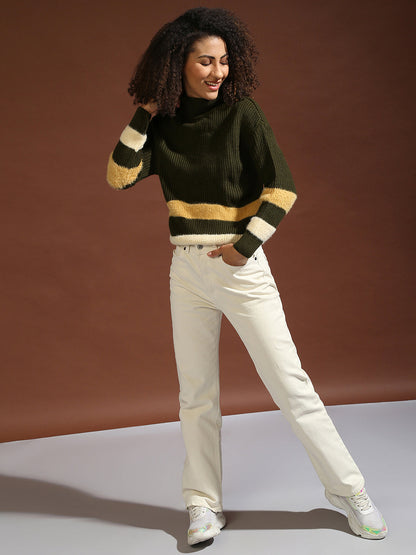 Relaxed Contrast Panel Pullover Sweater