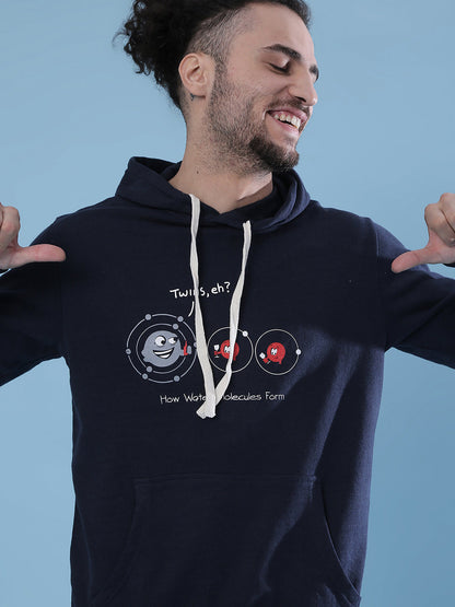 Water Molecules Hoodie With Kangaroo Pocket