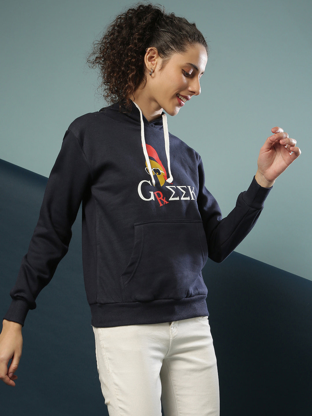 Greek Hoodie With Kangaroo Pocket