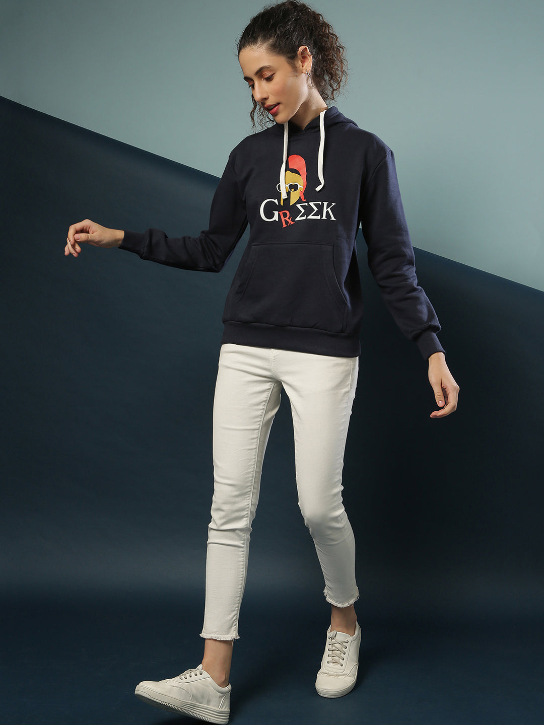 Greek Hoodie With Kangaroo Pocket