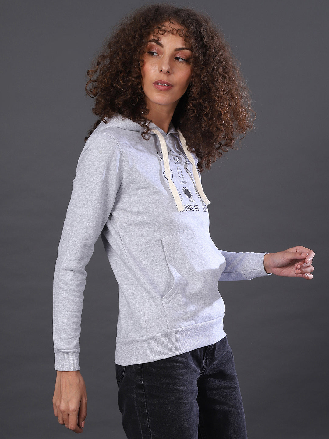 Front Pocket Printed Hoodie