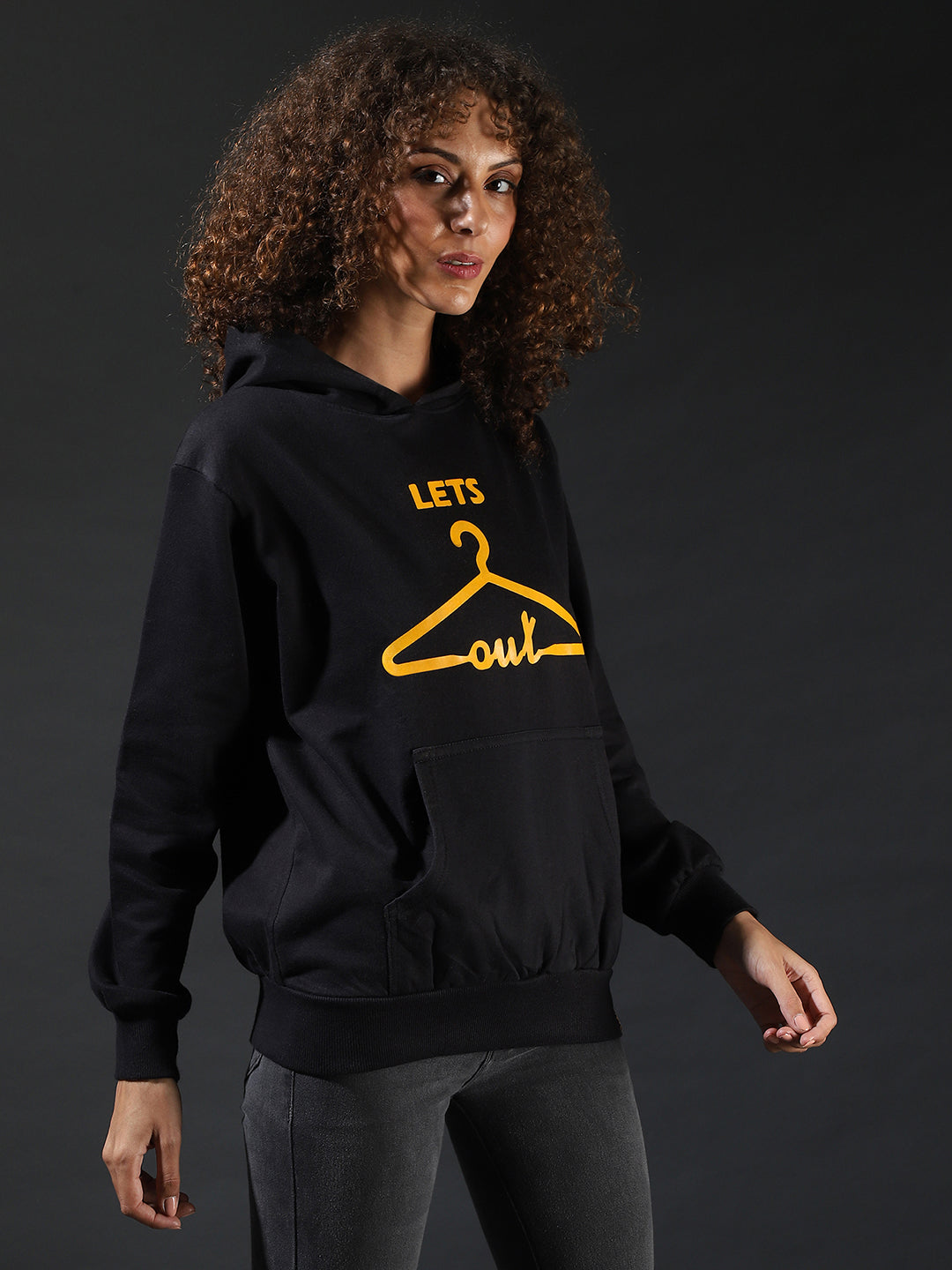 Front Pocket Printed Hoodie