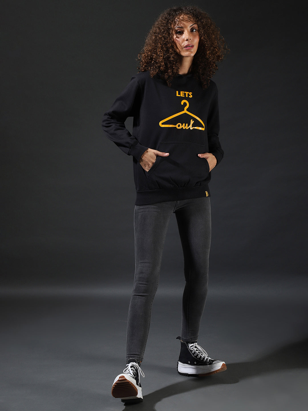 Front Pocket Printed Hoodie