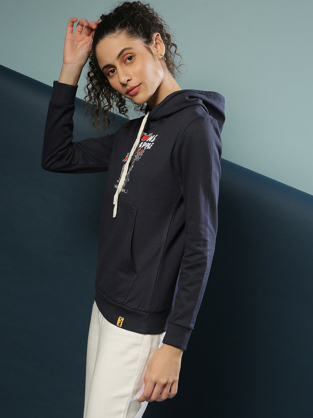 Front Pocket Printed Hoodie