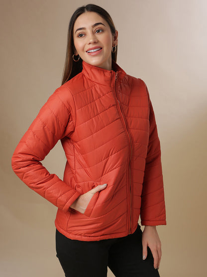 High Neck Quilted Jacket