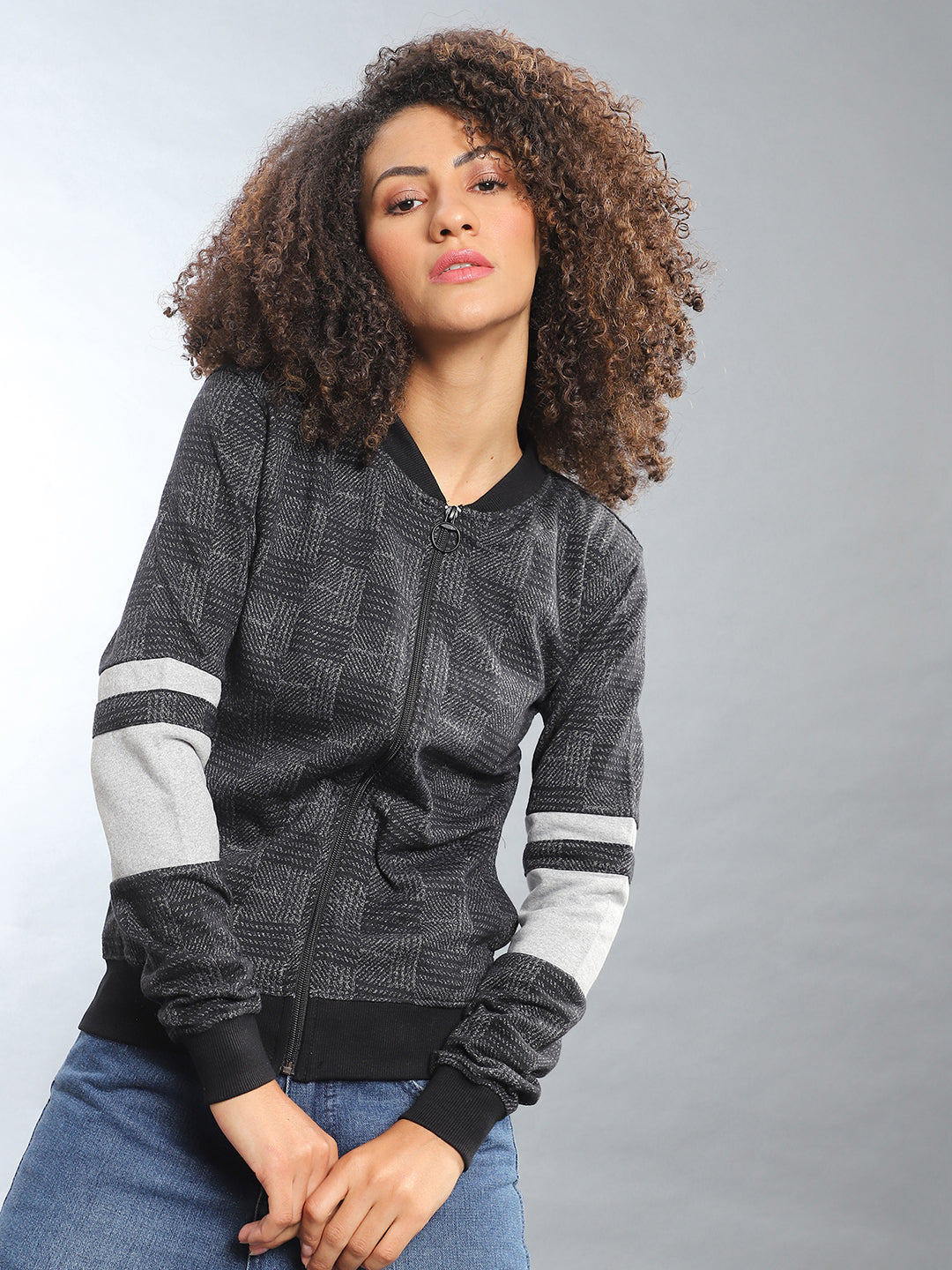 Printed Hoodie With Contrast Hem