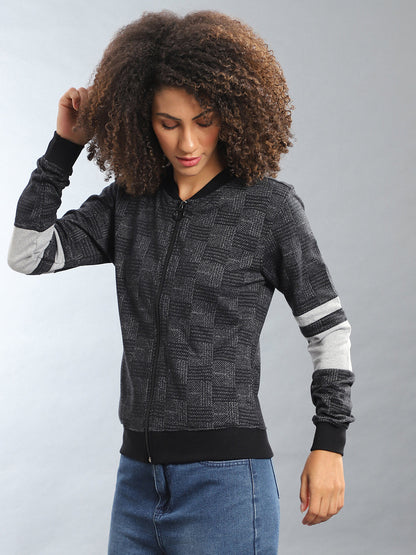 Printed Hoodie With Contrast Hem