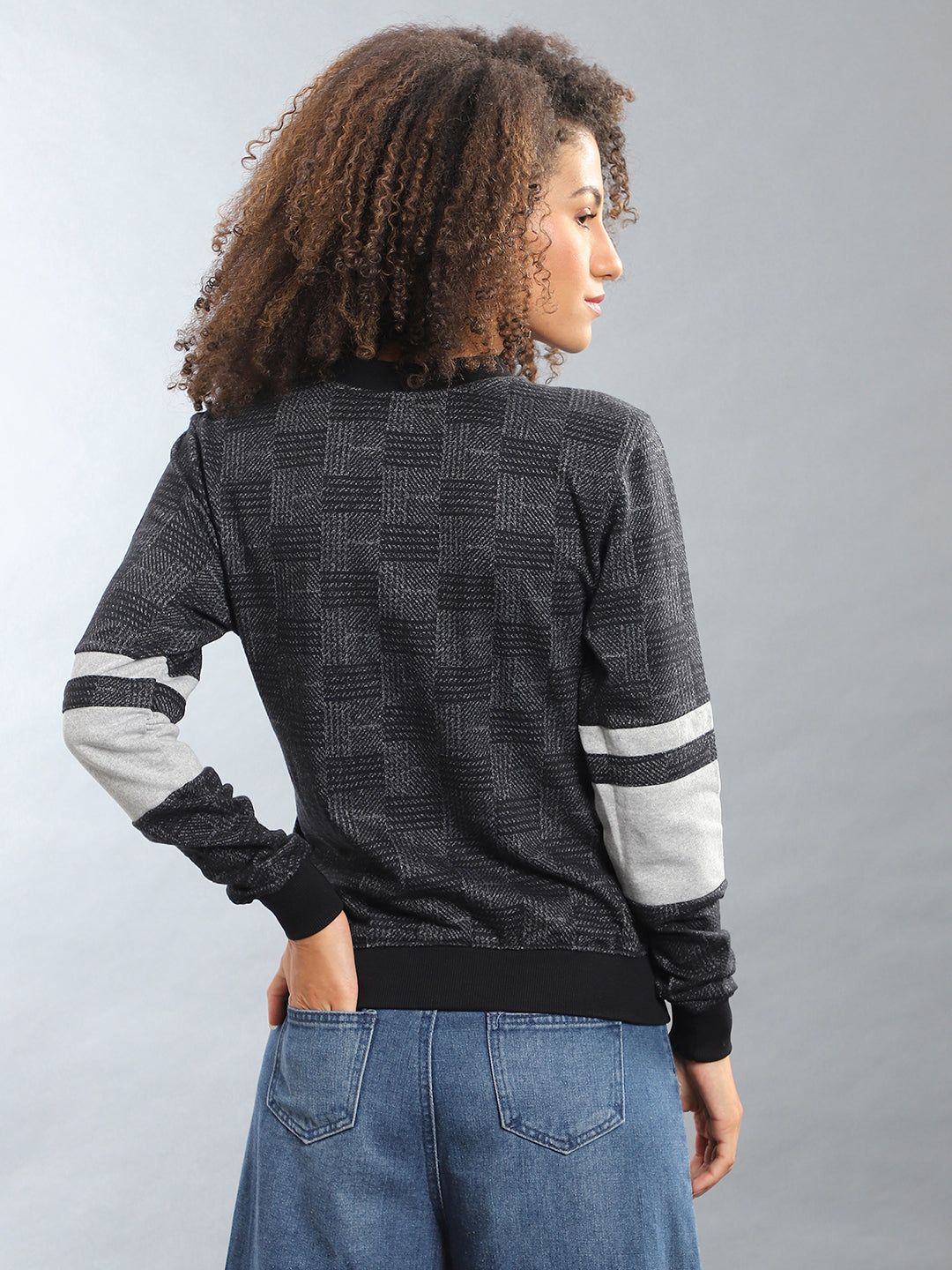 Printed Hoodie With Contrast Hem