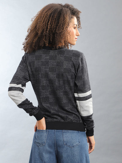 Printed Hoodie With Contrast Hem