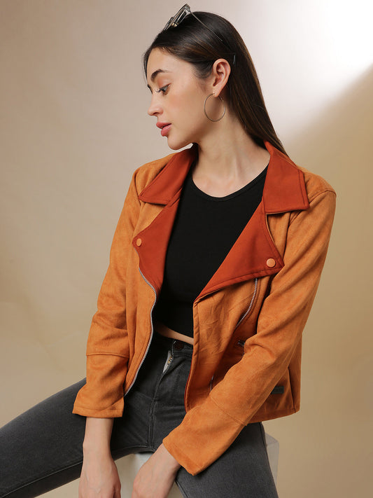 Contrast Biker Jacket