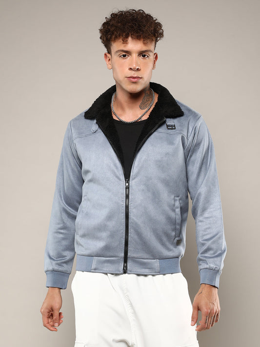 Zip-Front Jacket With Fleece Detail