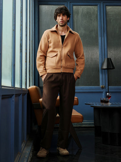 Zip-Front Knit Jacket