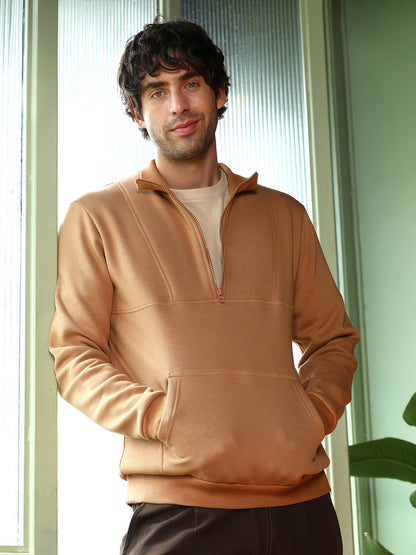 Panel-Stitch Knit Sweatshirt