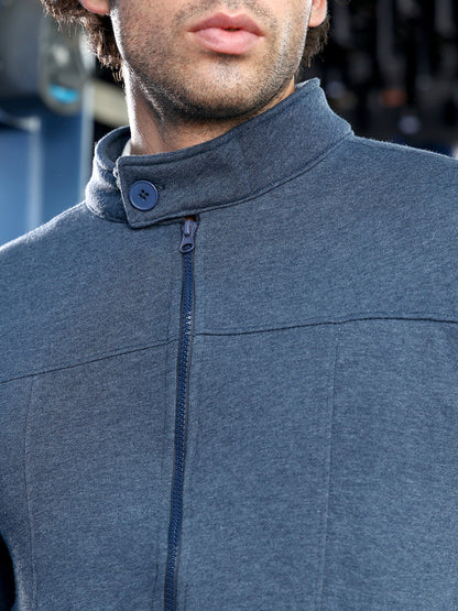 Panel-Stitch Knit Jacket